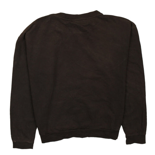 Adidas Womens Black Sweatshirt UK 10 Crew Neck Pullover Logo Print