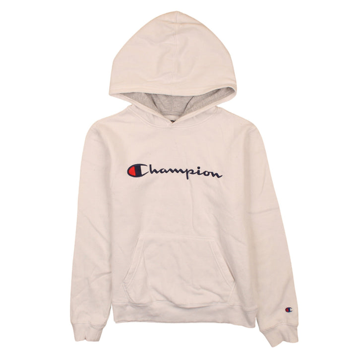 Champion Boys White XL Pullover Hoodie with Logo Graphic Print