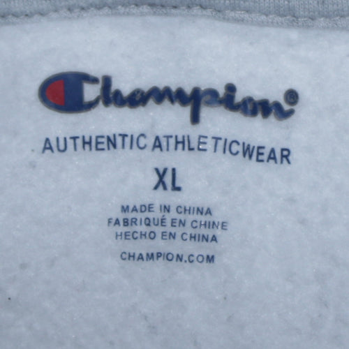 Champion Boys White XL Pullover Hoodie with Logo Graphic Print