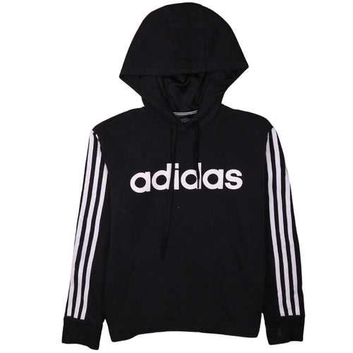 Adidas Womens Black Hoodie Size 12-14 Pullover Logo Sportswear