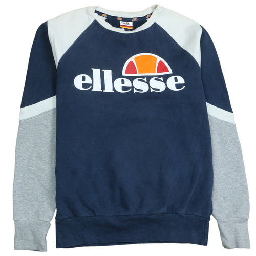 Ellesse Womens Blue Colourblock Logo Sweatshirt Size 10
