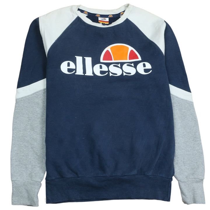 Ellesse Womens Blue Colourblock Logo Sweatshirt Size 10