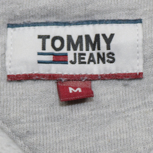 Tommy Jeans Women Grey Crew Neck Pullover Sweatshirt M Cotton