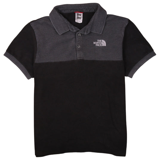 Front view of The North Face Men’s Black Collared Short Sleeve Polo L