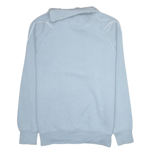 Adidas Men Blue 1/4 Zip Pullover Sweatshirt Size S Fleece Logo Top