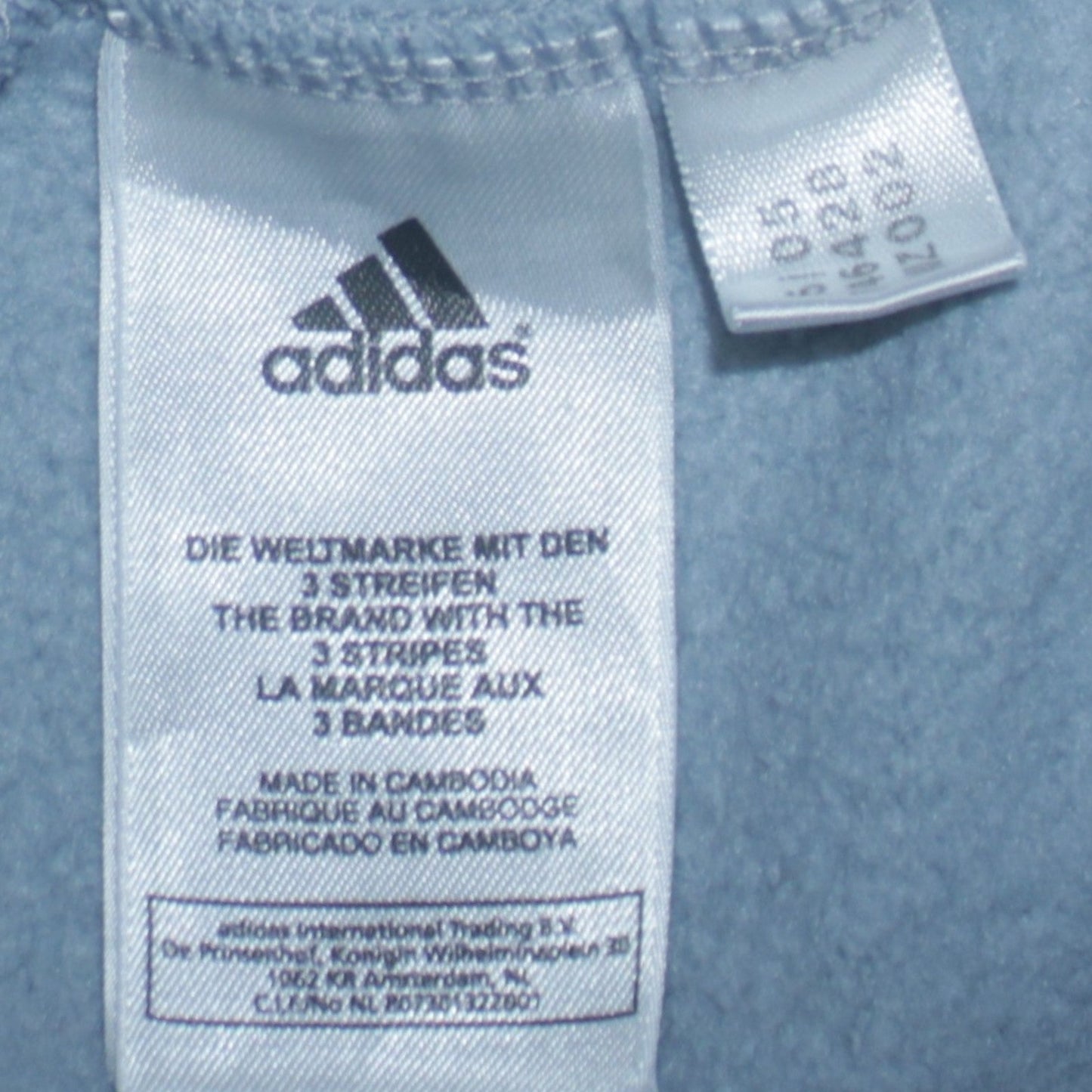 Adidas Men Blue 1/4 Zip Pullover Sweatshirt Size S Fleece Logo Top