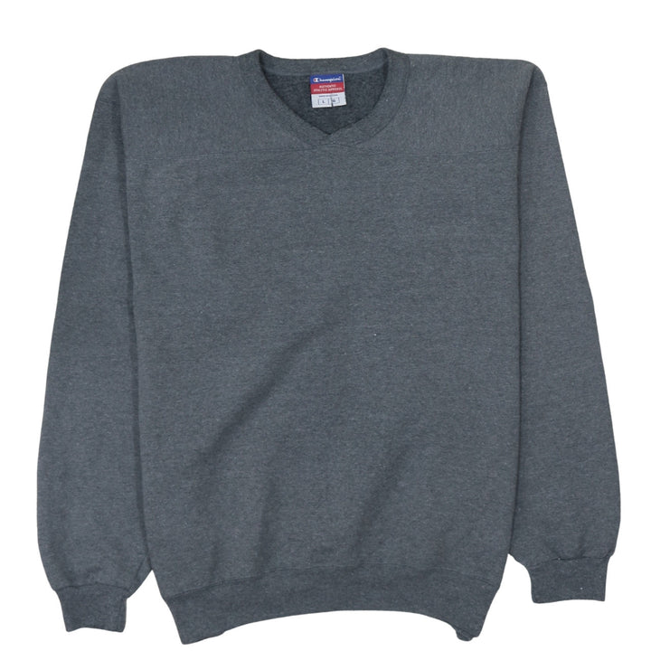Champion Men’s Grey V-Neck Pullover Fleece Sweatshirt Size L
