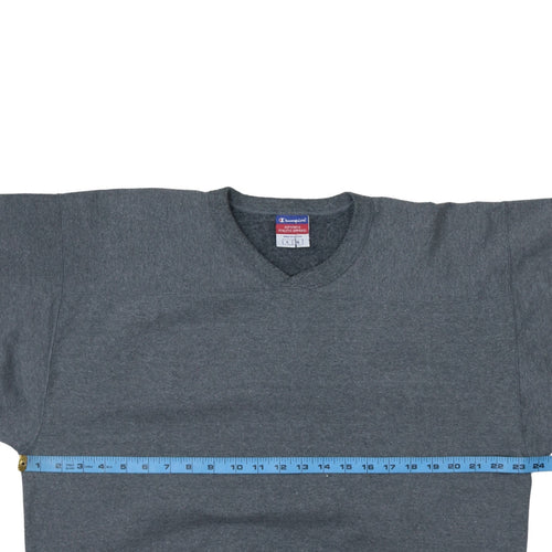 Champion Men’s Grey V-Neck Pullover Fleece Sweatshirt Size L