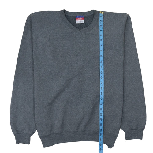 Champion Men’s Grey V-Neck Pullover Fleece Sweatshirt Size L