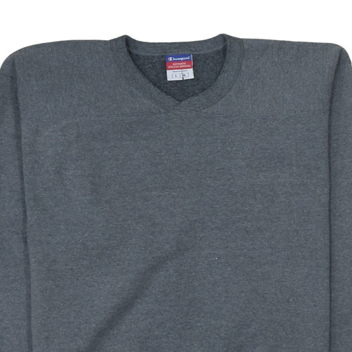 Champion Men’s Grey V-Neck Pullover Fleece Sweatshirt Size L