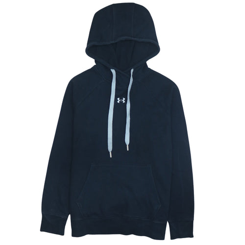 Under Armour Men Blue Pullover Hoodie Size S Relaxed Fleece Sweatshirt