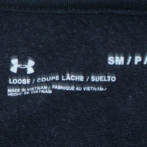 Under Armour Men Blue Pullover Hoodie Size S Relaxed Fleece Sweatshirt