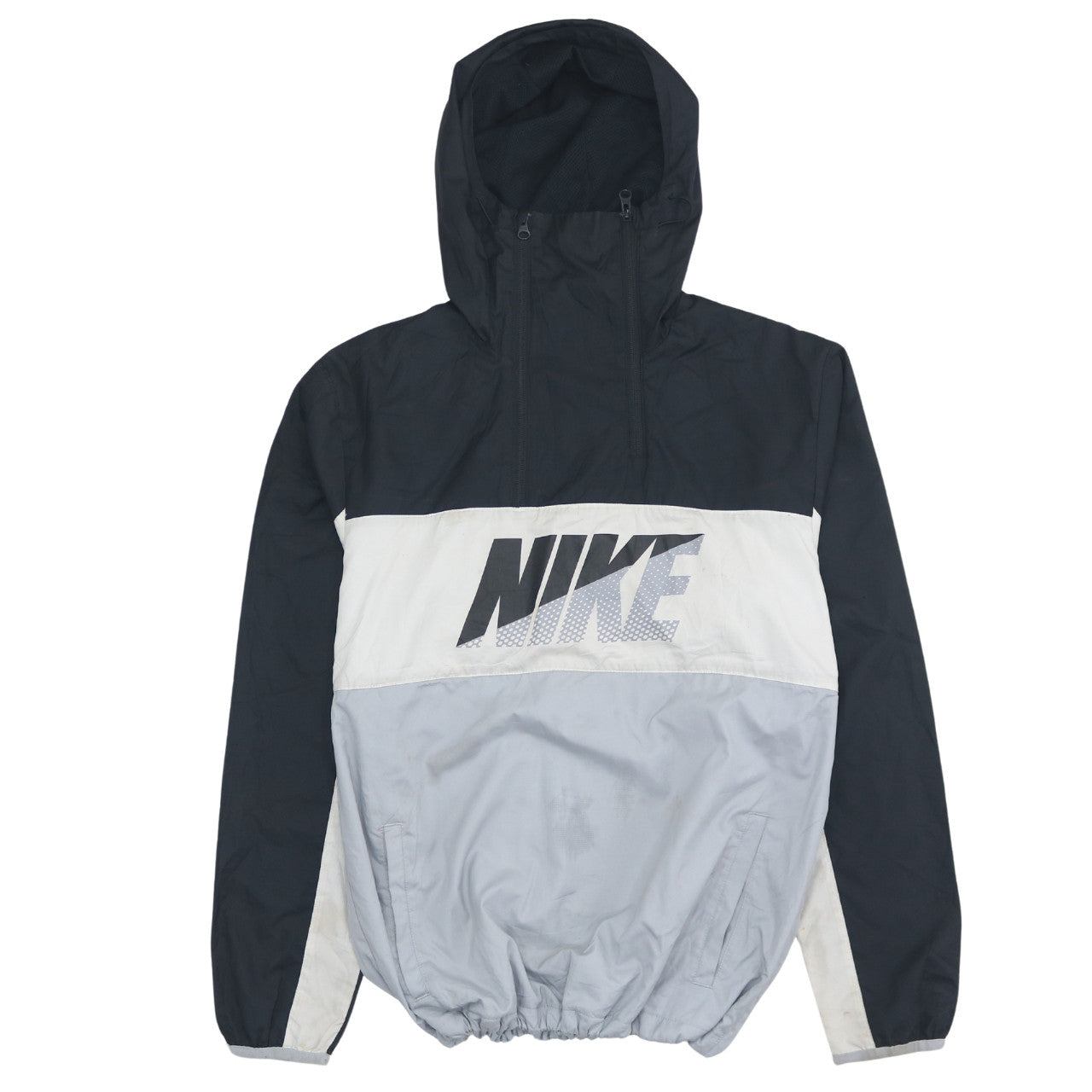 Nike Men's Black & Grey Windbreaker Hooded Jacket Size M