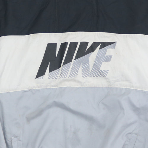 Nike Men's Black & Grey Windbreaker Hooded Jacket Size M