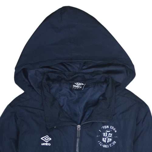 Umbro Men's Blue Hooded Puffer Jacket Size S Football Casual