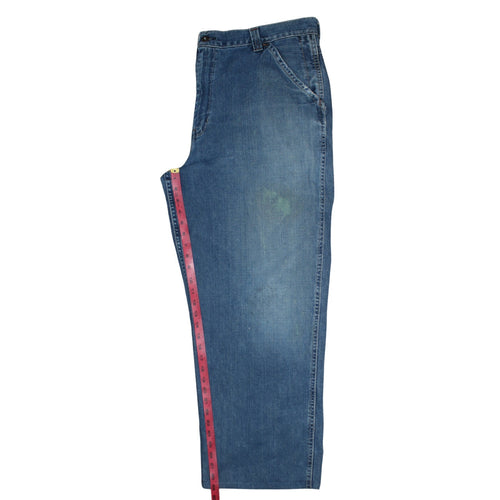 Old Navy Men's Blue Denim Painter's Straight Jeans 38x32 Relaxed Fit