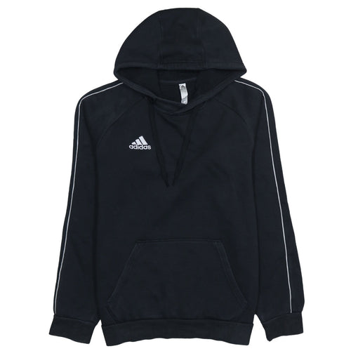Adidas Mens Black Small Pullover Hoodie with Logo and Drawstring
