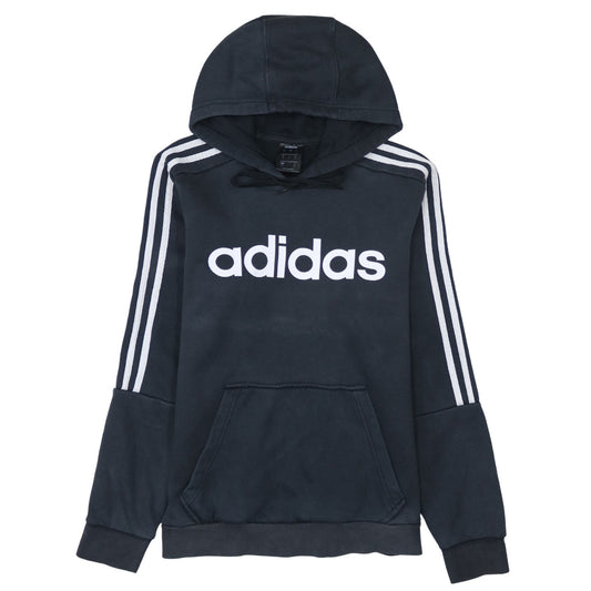 Adidas Mens Black Small Pullover Hoodie Hooded Sweatshirt