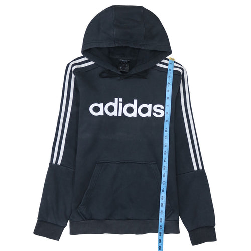Adidas Mens Black Small Pullover Hoodie Hooded Sweatshirt
