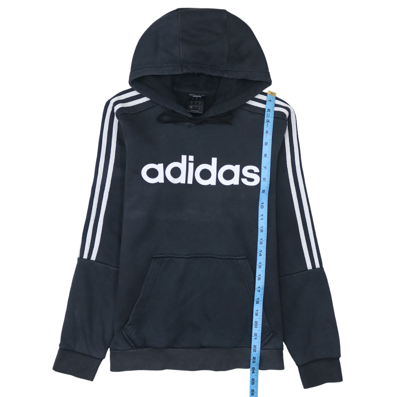 Adidas Mens Black Small Pullover Hoodie Hooded Sweatshirt