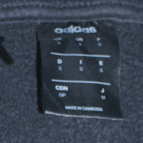 Adidas Mens Black Small Pullover Hoodie Hooded Sweatshirt