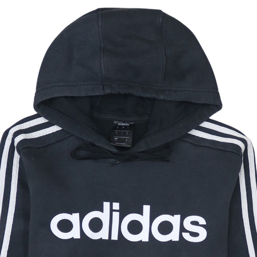 Adidas Mens Black Small Pullover Hoodie Hooded Sweatshirt