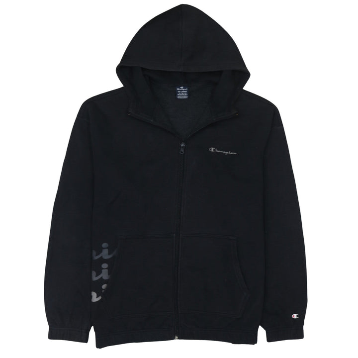 Champion Men's Black 2XL Full Zip Hoodie Fleece Sweatshirt