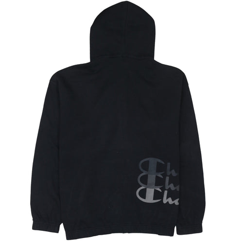 Champion Men's Black 2XL Full Zip Hoodie Fleece Sweatshirt