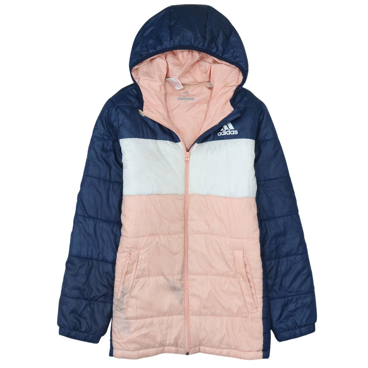 Adidas Girls Multicoloured Puffer Jacket Hooded Winter Coat 13-14 Years