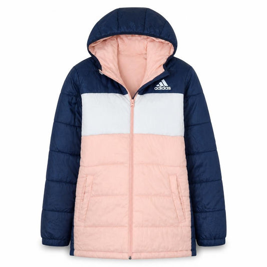 Adidas Girls Multicoloured Puffer Jacket Hooded Winter Coat 13-14 Years