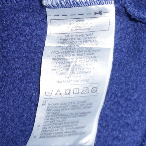 Adidas Men's Blue Pullover Hoodie Medium Fleece Sweatshirt