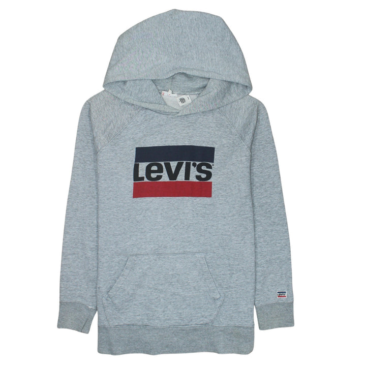Levi's Mens Grey Hoodie L Pullover Graphic Logo Cotton Blend