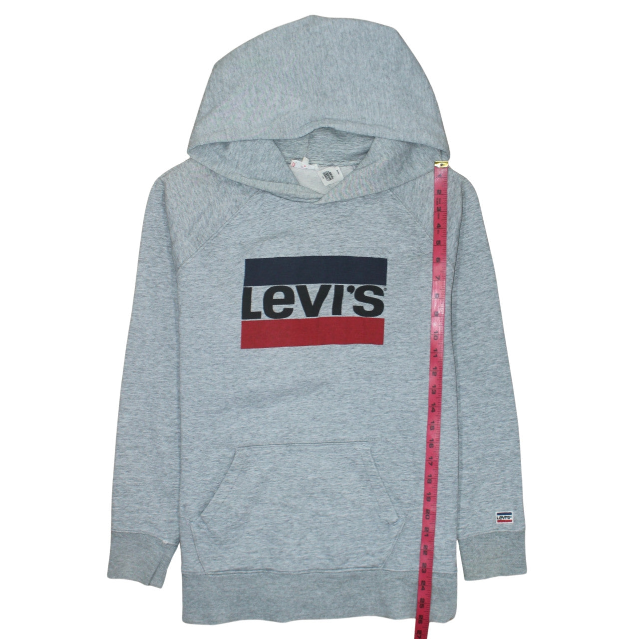 Levi's Mens Grey Hoodie L Pullover Graphic Logo Cotton Blend