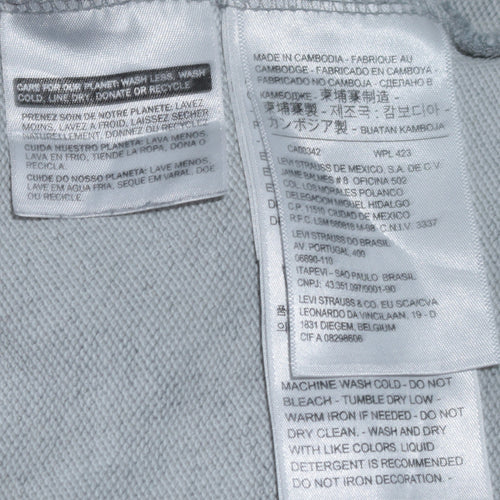 Levi's Mens Grey Hoodie L Pullover Graphic Logo Cotton Blend