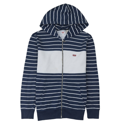 Levi's Men's Blue Striped Full Zip Hoodie Size M