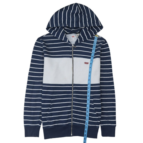 Levi's Men's Blue Striped Full Zip Hoodie Size M