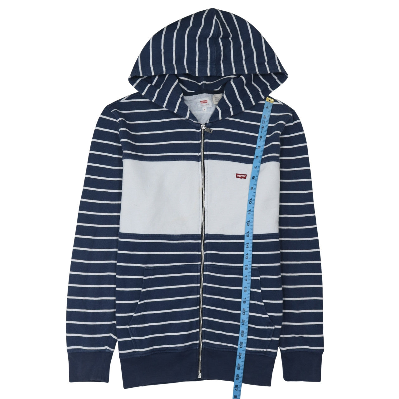 Levi's Men's Blue Striped Full Zip Hoodie Size M