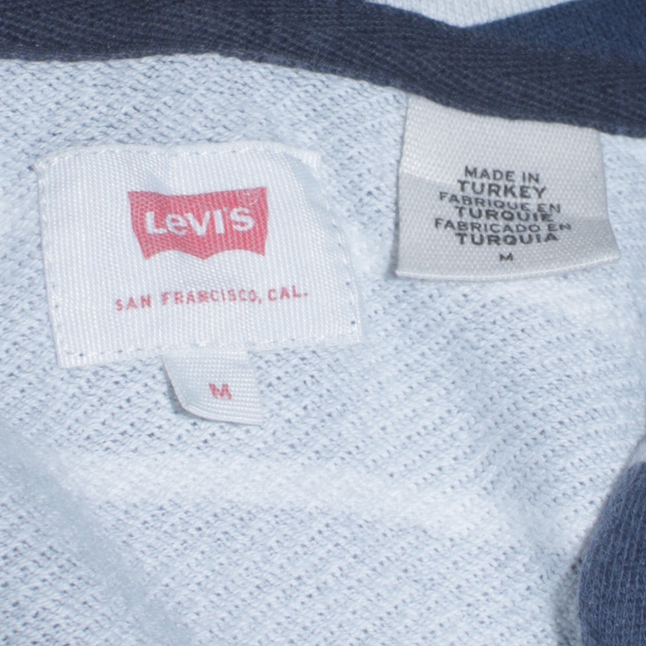 Levi's Men's Blue Striped Full Zip Hoodie Size M