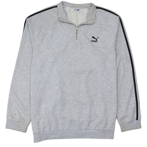 Puma Mens Grey 2XL 1/4 Zip Track Jacket Sports Activewear