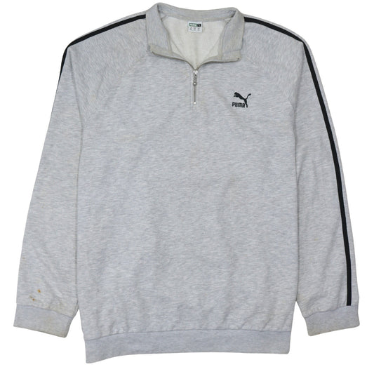 Puma Mens Grey 2XL 1/4 Zip Track Jacket Sports Activewear