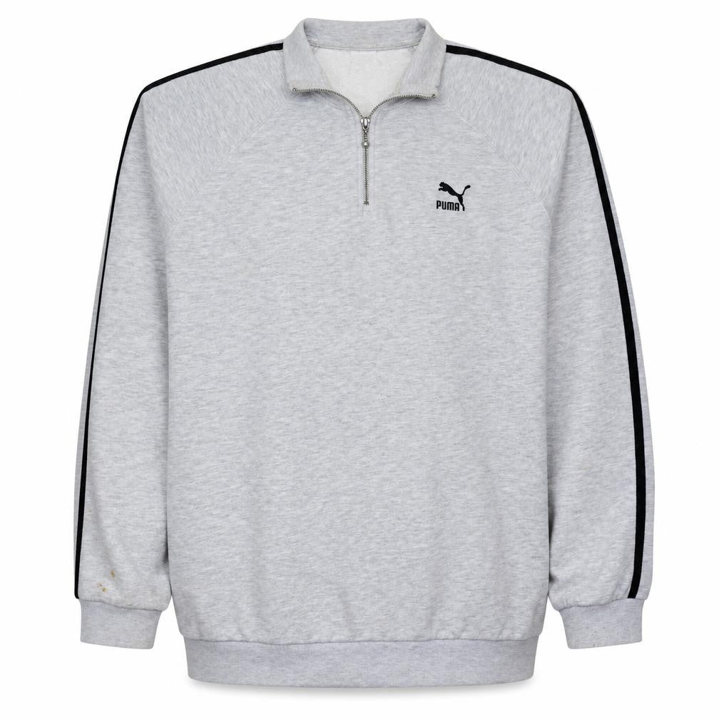 Puma Mens Grey 2XL 1/4 Zip Track Jacket Sports Activewear