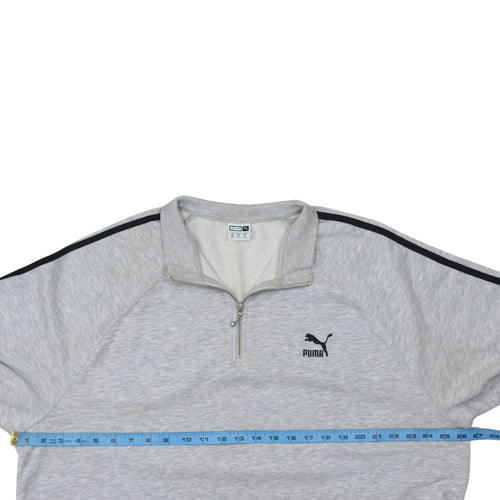 Puma Mens Grey 2XL 1/4 Zip Track Jacket Sports Activewear