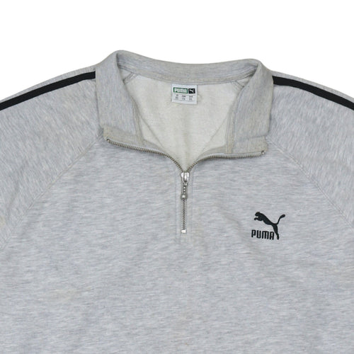 Puma Mens Grey 2XL 1/4 Zip Track Jacket Sports Activewear