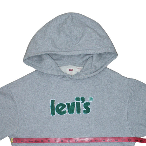 Levi's Men's Grey Relaxed Fit Pullover Hoodie XS Graphic Logo