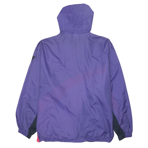 Puma Men’s Purple 90s Windbreaker Jacket L Colourblock Retro Style