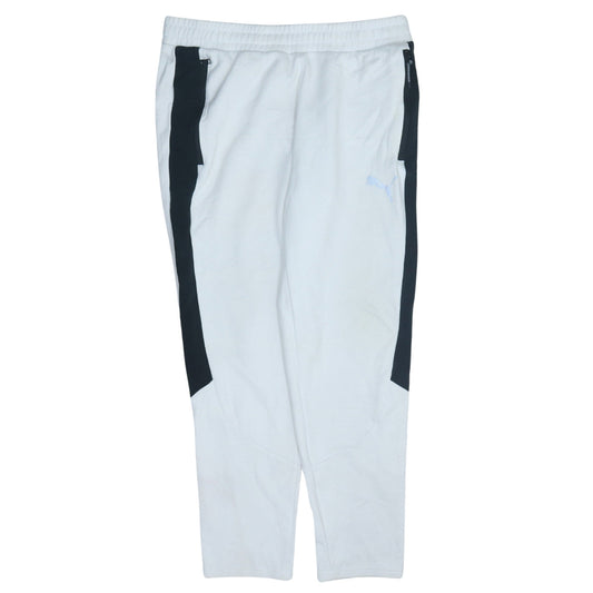 Puma Men’s White Jogger Trousers Size L Elastic Waist Sportswear