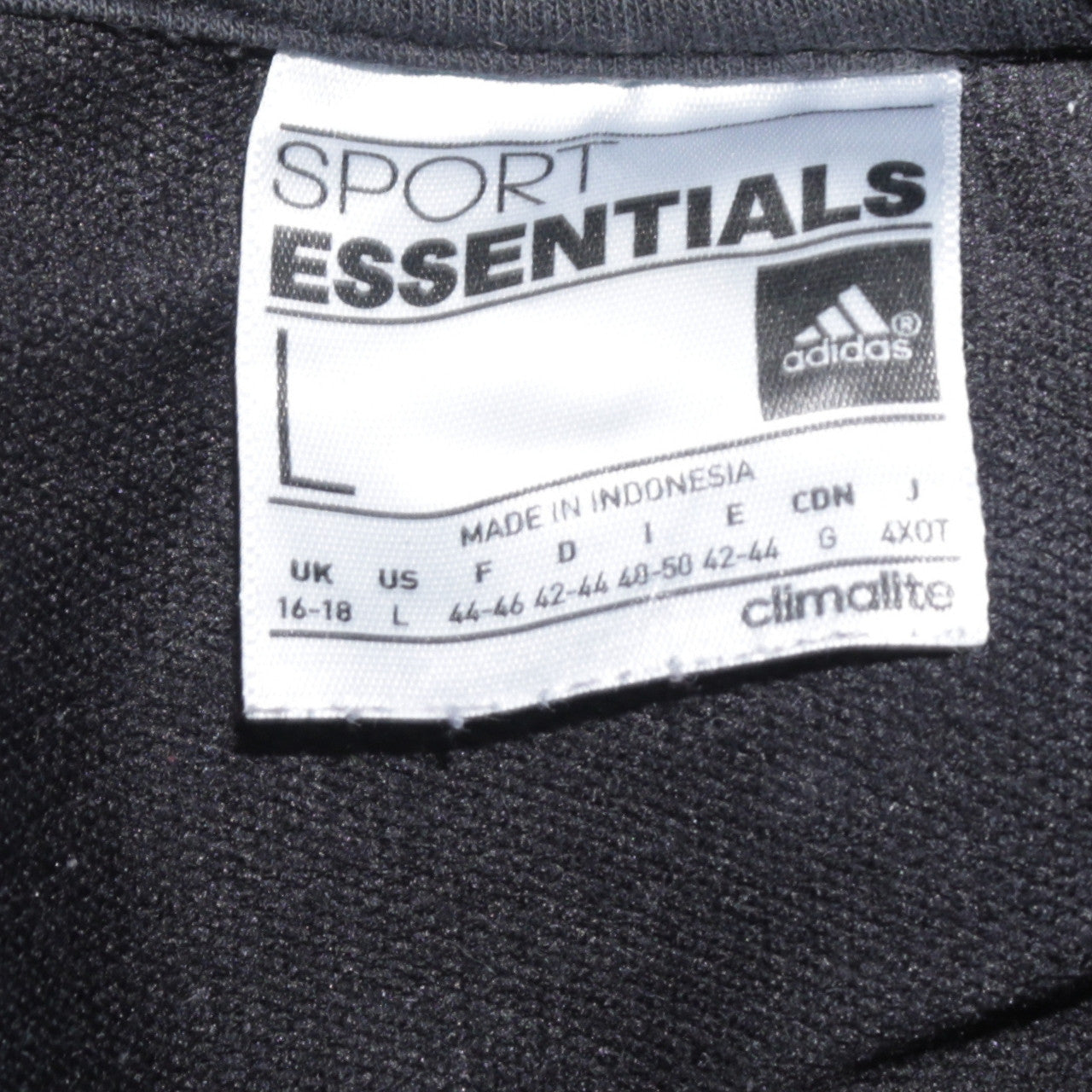 Adidas Women Black Crew Neck Pullover Sweatshirt L Climalite Logo Print