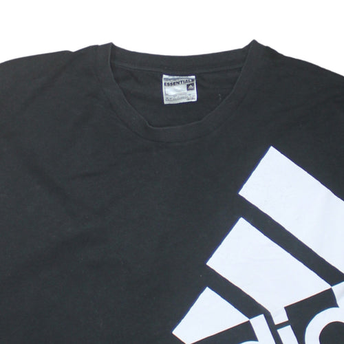 Adidas Women Black Crew Neck Pullover Sweatshirt L Climalite Logo Print