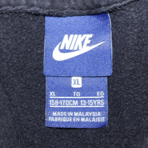 Nike Boys Black Pullover Hoodie XL 13-15 Years Fleece Logo Sweatshirt