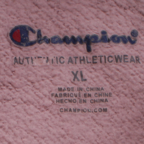 Champion Girls Pink XL Pullover Hoodie with Logo Design